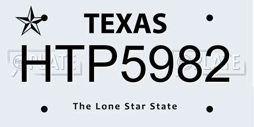 HTP5982 Texas License Plate