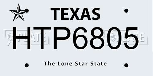 HTP6805 Texas License Plate