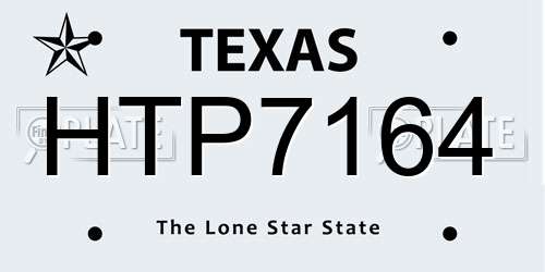 HTP7164 Texas License Plate