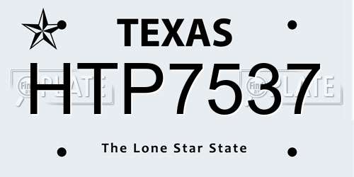 HTP7537 Texas License Plate