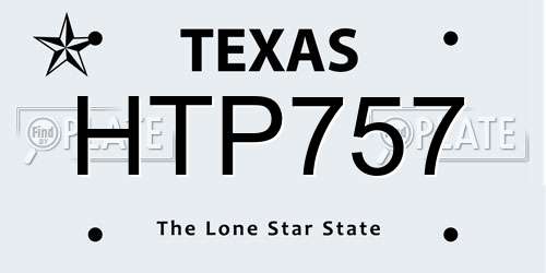 HTP757 Texas License Plate