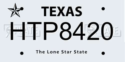 HTP8420 Texas License Plate