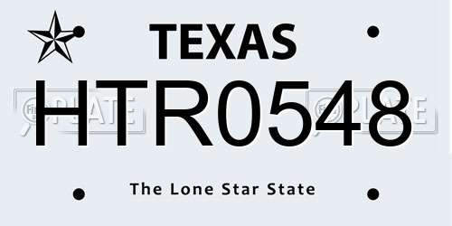 HTR0548 Texas License Plate
