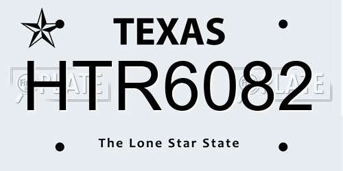 HTR6082 Texas License Plate