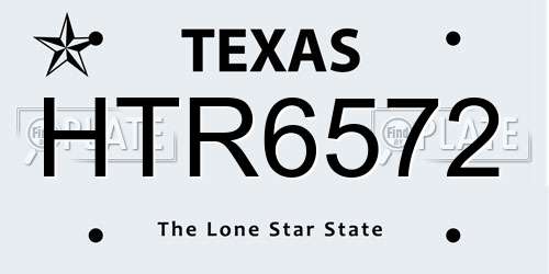 HTR6572 Texas License Plate