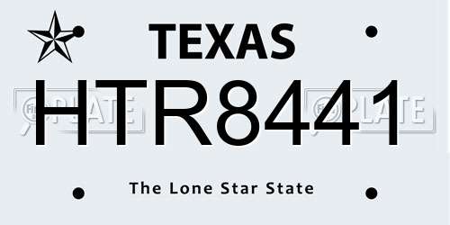 HTR8441 Texas License Plate