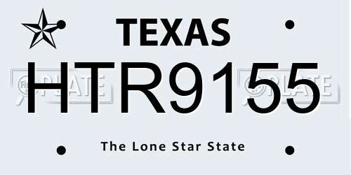 HTR9155 Texas License Plate