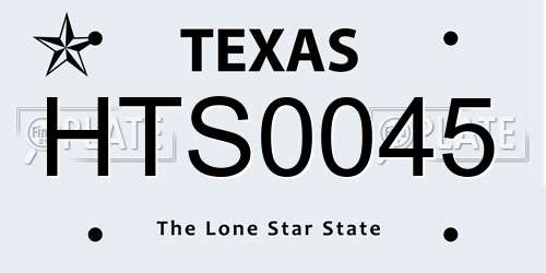 HTS0045 Texas License Plate