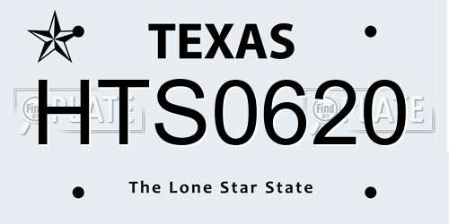 HTS0620 Texas License Plate