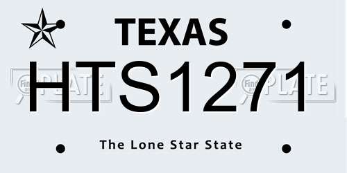 HTS1271 Texas License Plate