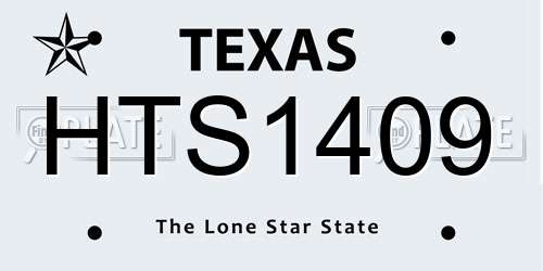 HTS1409 Texas License Plate