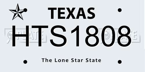 HTS1808 Texas License Plate