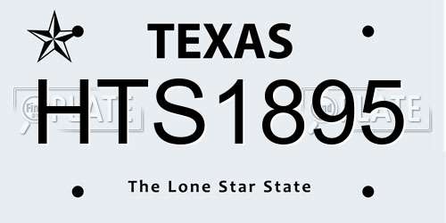 HTS1895 Texas License Plate