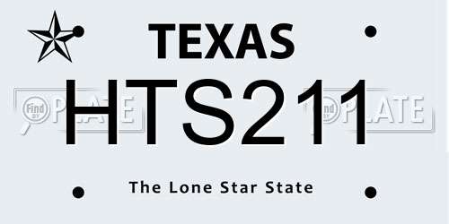 HTS211 Texas License Plate