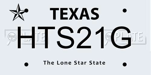 HTS21G Texas License Plate