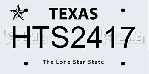 HTS2417 Texas License Plate