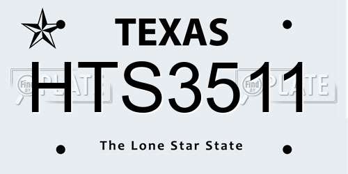 HTS3511 Texas License Plate