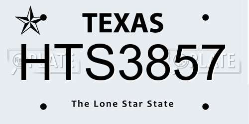 HTS3857 Texas License Plate