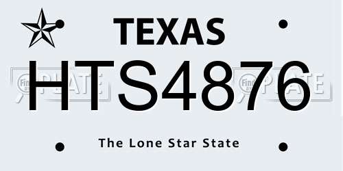 HTS4876 Texas License Plate