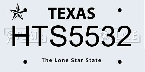 HTS5532 Texas License Plate