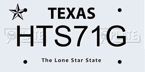 HTS71G Texas License Plate
