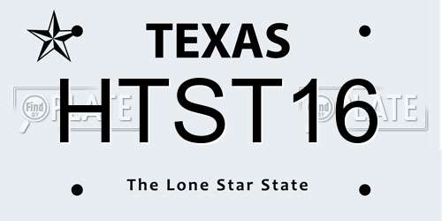 HTST16 Texas License Plate