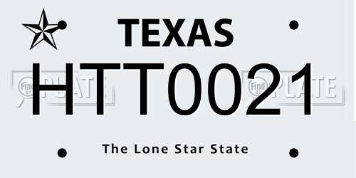 HTT0021 Texas License Plate