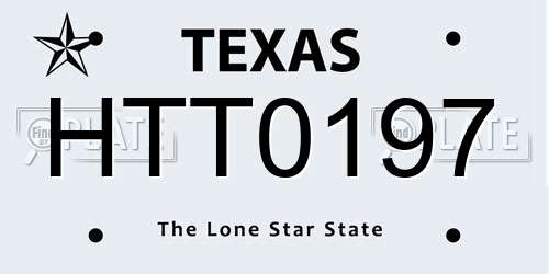 HTT0197 Texas License Plate