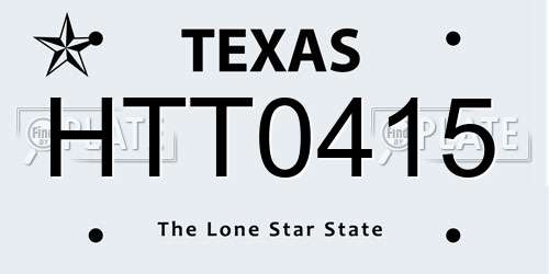HTT0415 Texas License Plate