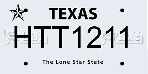 HTT1211 Texas License Plate