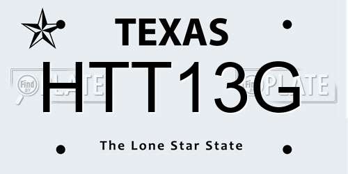 HTT13G Texas License Plate