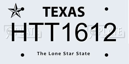 HTT1612 Texas License Plate