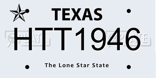 HTT1946 Texas License Plate