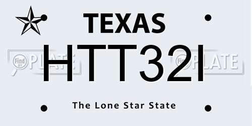 HTT32I Texas License Plate