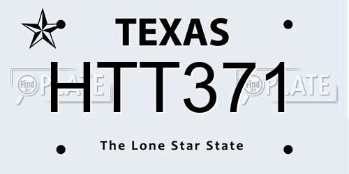 HTT371 Texas License Plate
