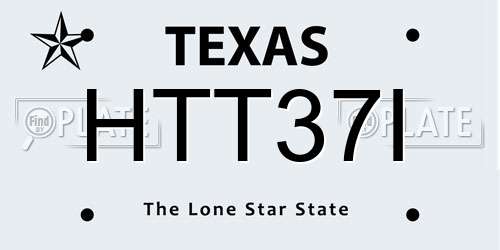 HTT37I Texas License Plate