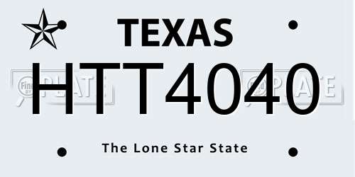 HTT4040 Texas License Plate