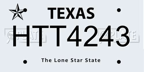 HTT4243 Texas License Plate