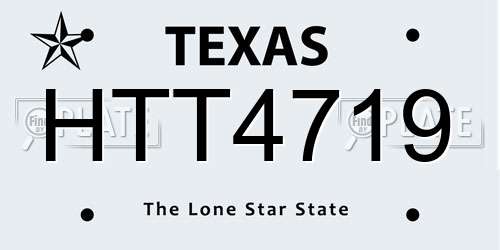 HTT4719 Texas License Plate
