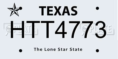 HTT4773 Texas License Plate