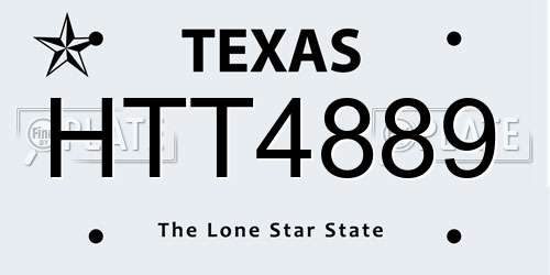 HTT4889 Texas License Plate