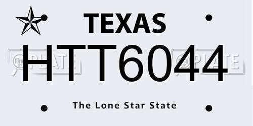 HTT6044 Texas License Plate