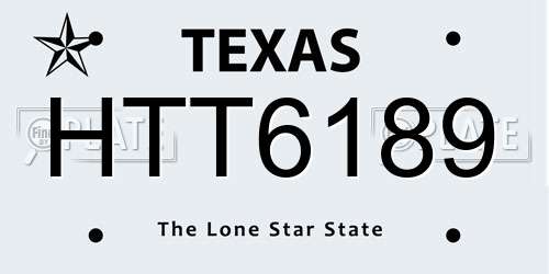 HTT6189 Texas License Plate