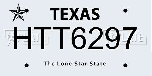 HTT6297 Texas License Plate