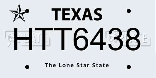 HTT6438 Texas License Plate