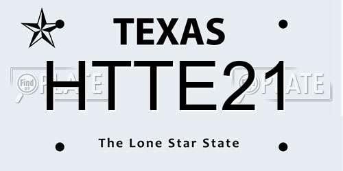 HTTE21 Texas License Plate