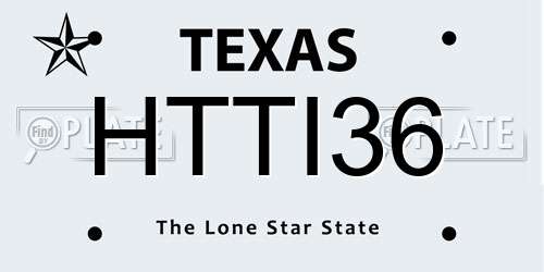 HTTI36 Texas License Plate