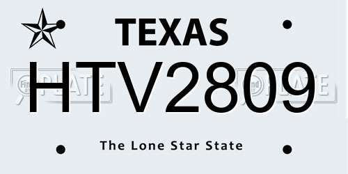 HTV2809 Texas License Plate