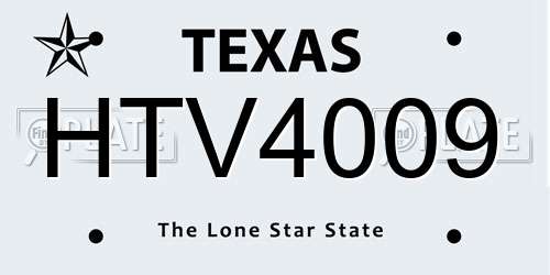 HTV4009 Texas License Plate