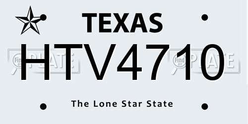 HTV4710 Texas License Plate